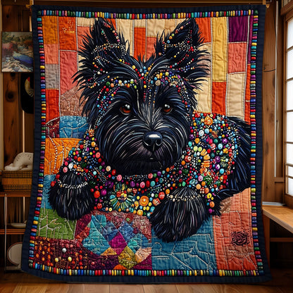 Dog In Colorful Patchwork WY1001141CL Quilt