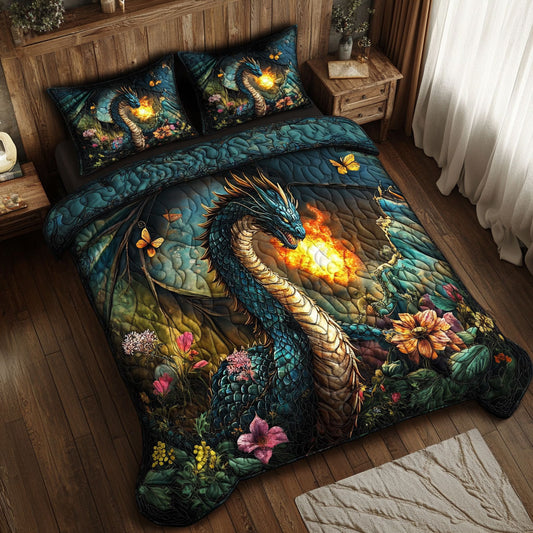 Dragon Blue Flower WT2101004CL Duvet Cover Set