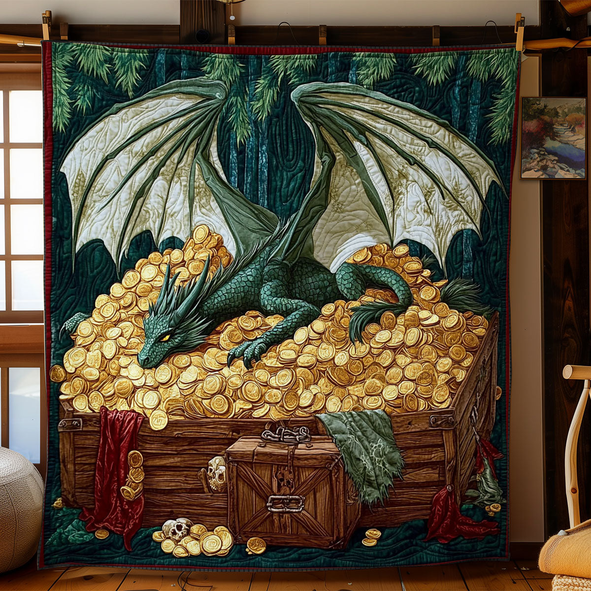 Dragon In Treasure WY1001145CL Quilt