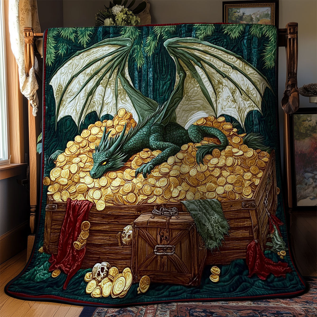 Dragon In Treasure WY1001145CL Quilt