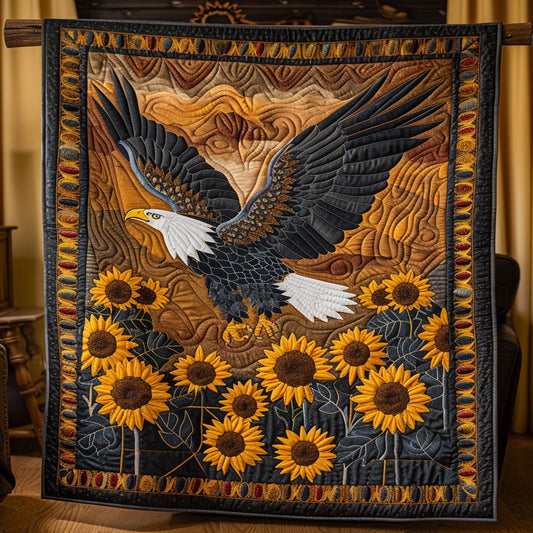 Eagle In Sunflower Garden WY1507041CL Quilt