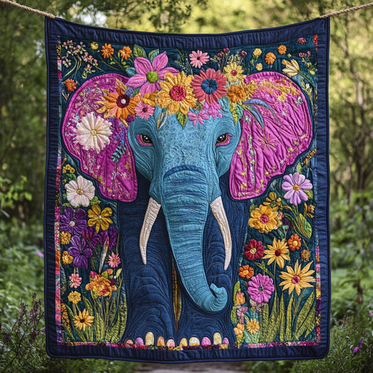 Elephant Blue Flower WT2201001CL Quilt