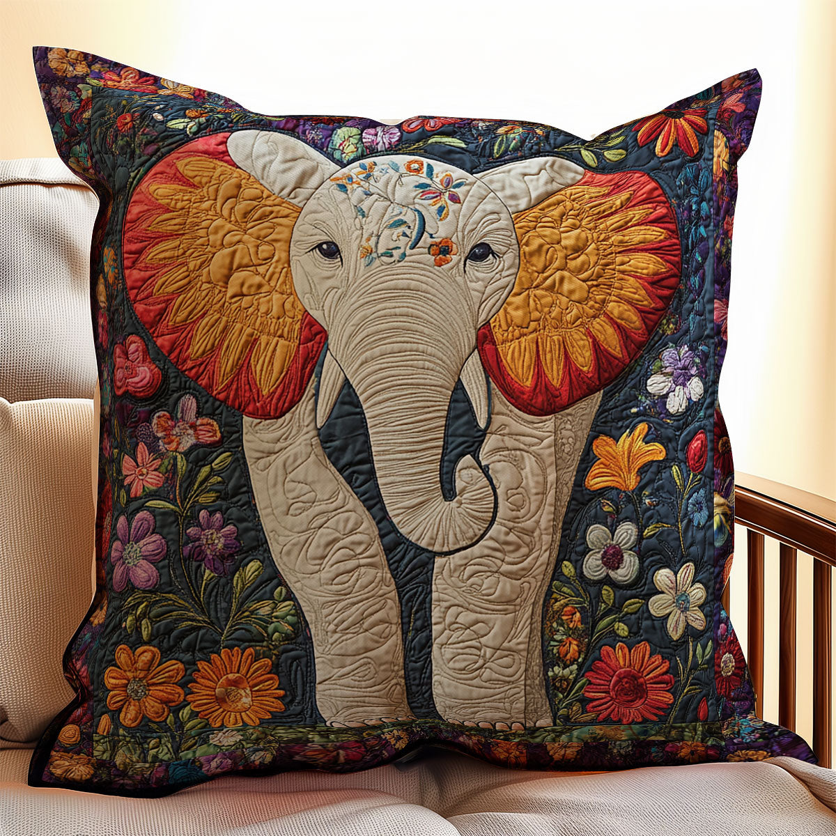 Elephant Flower WX1302251CL Quilt Pillow Case