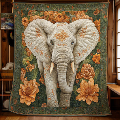 Elephant In Flower WY1001150CL Quilt