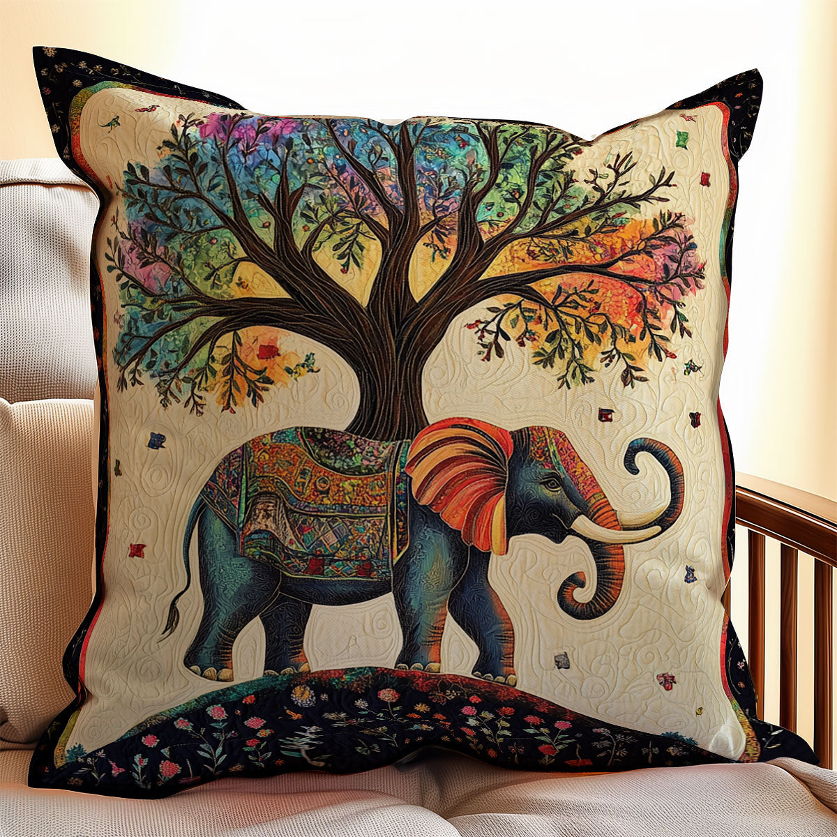 Elephant Tree Of Life WX0802133CL Quilt Pillow Case