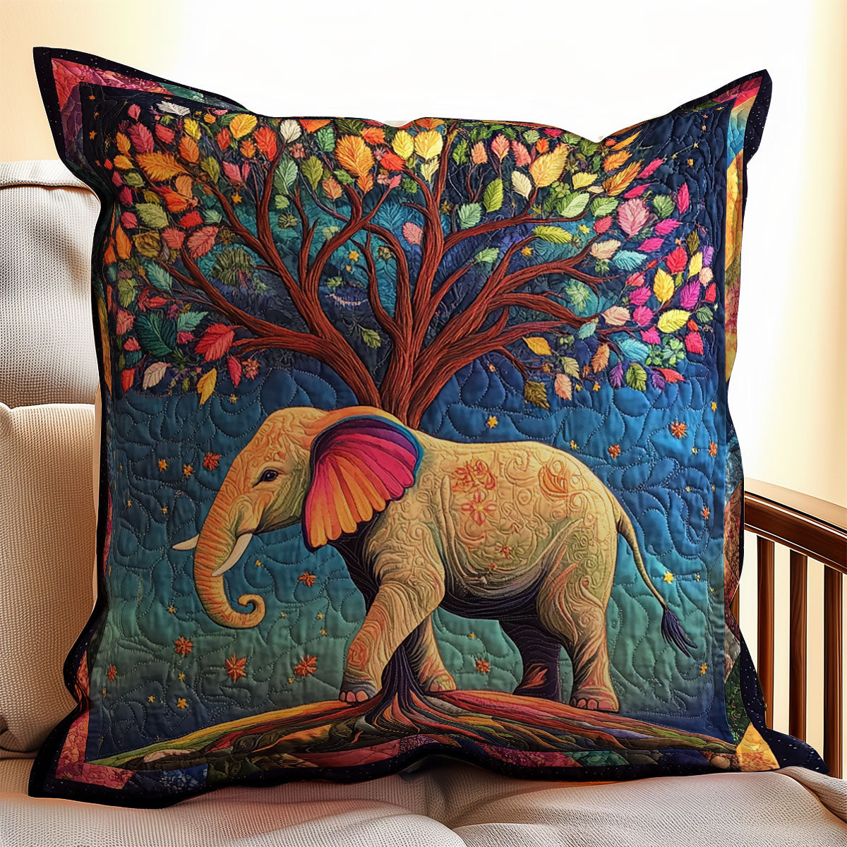 Elephant Tree Of Life WX0802137CL Quilt Pillow Case