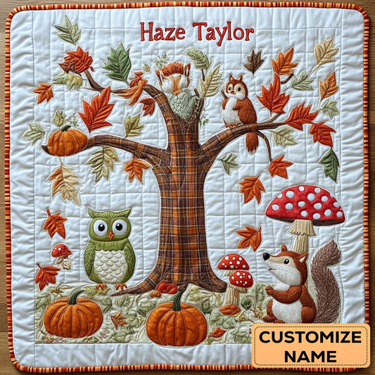 Enchanted Forest Slumber WN2107007CL Personalized Baby Quilt