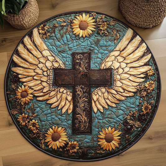 Evergreen Cross WN2108035CL Quilted Round Mat