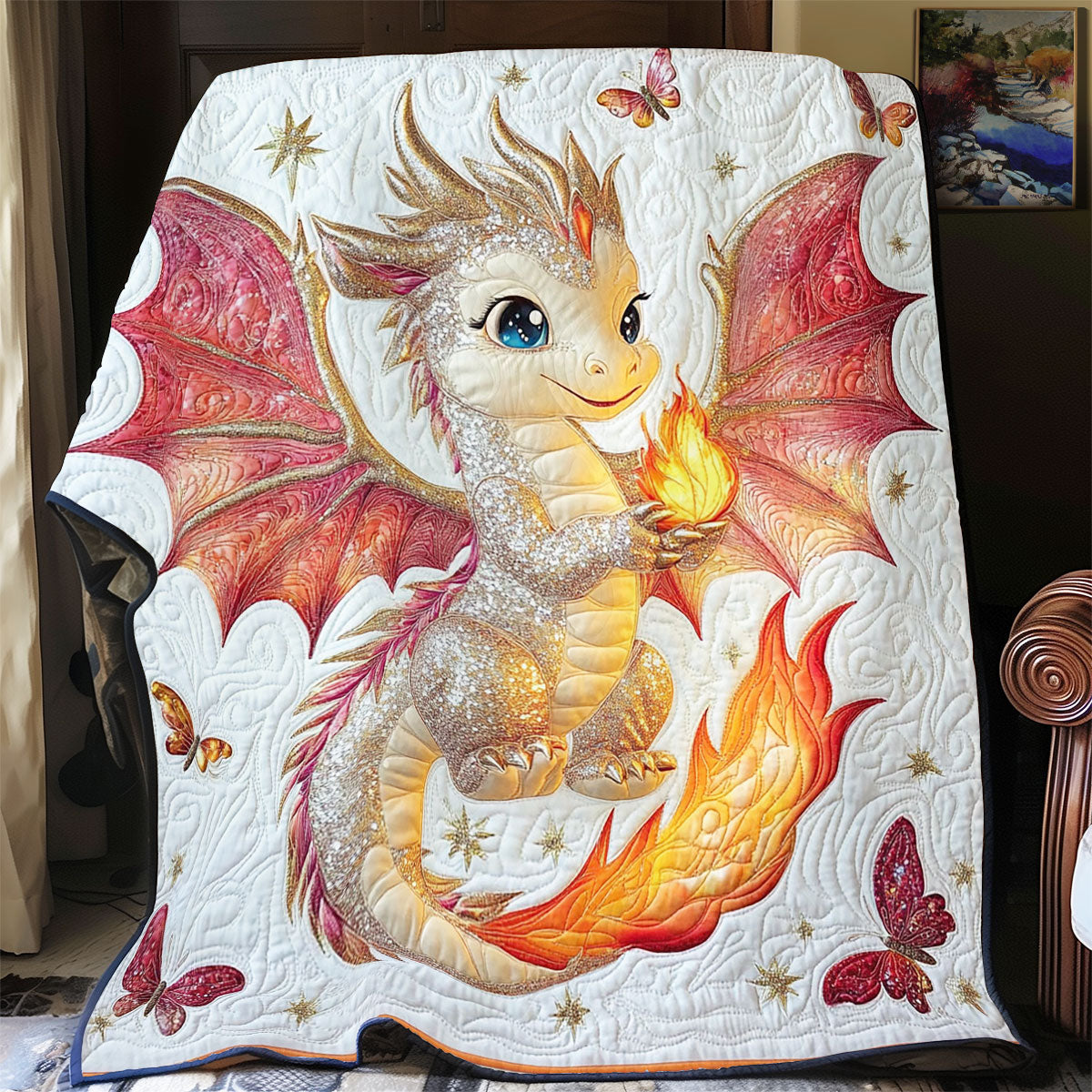 Flame Dragon WY1001157CL Quilt