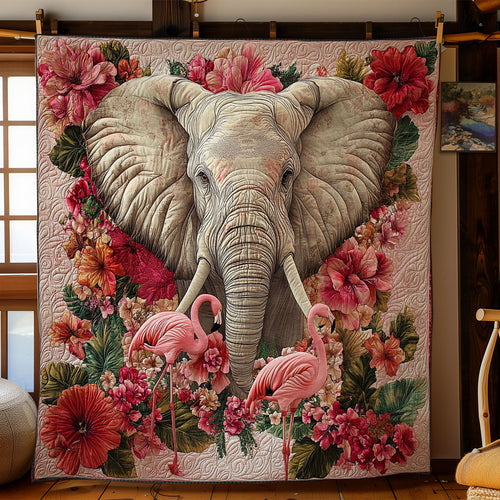 Flamingo And Elephant WY1001158CL Quilt