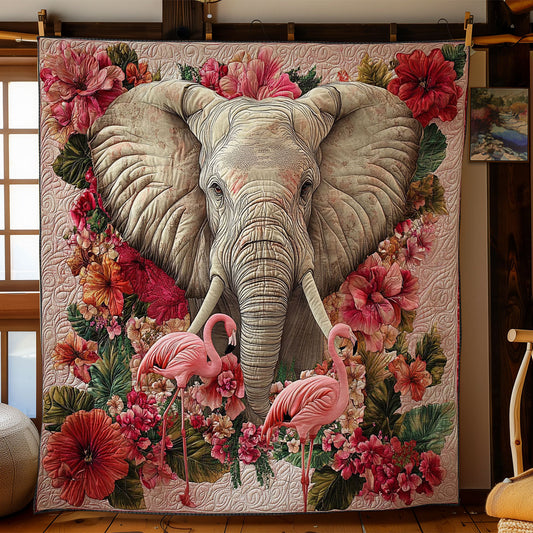Flamingo And Elephant WY1001158CL Quilt