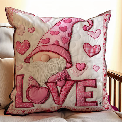 Gnome Valentine WX2101078CL Quilt Pillow Case