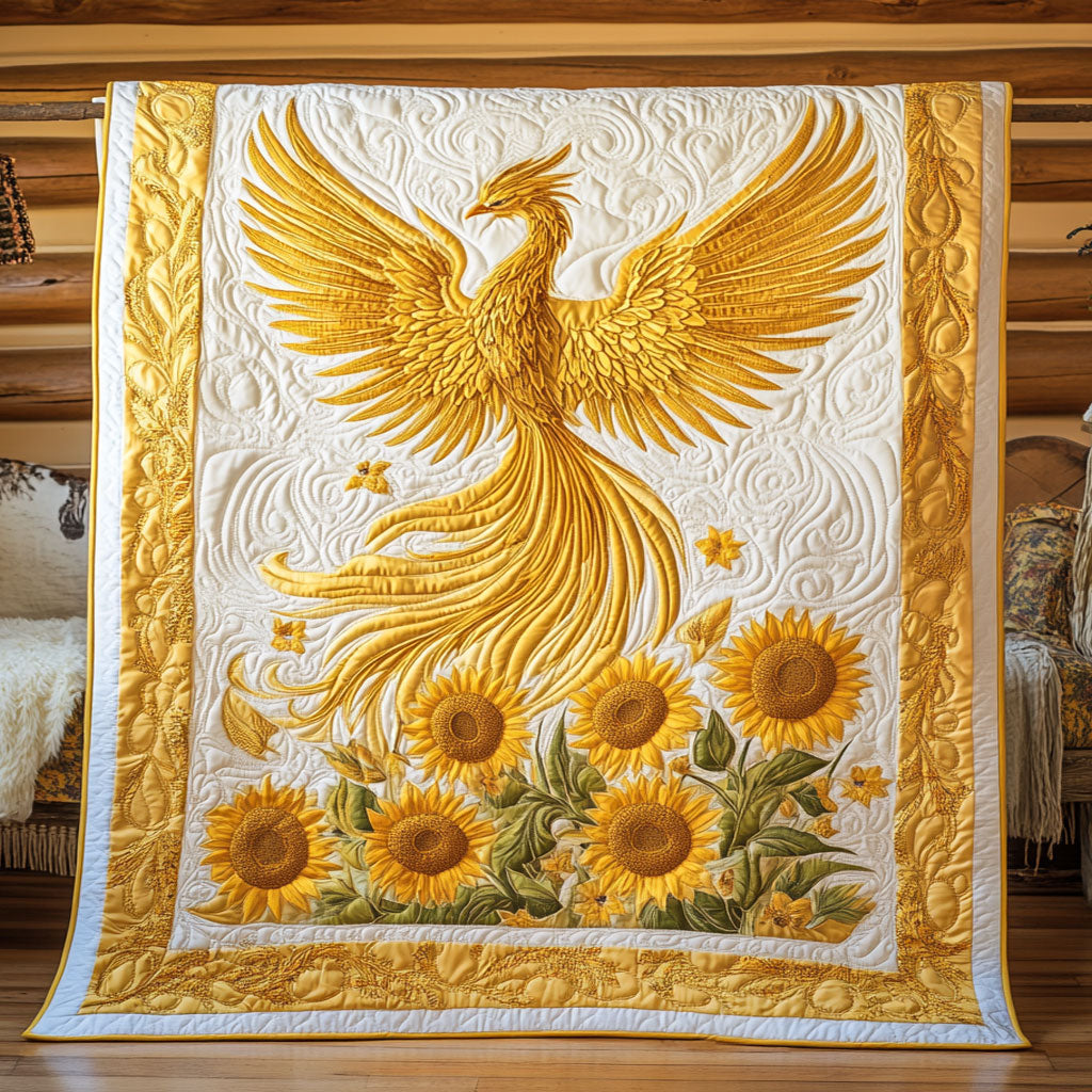 Gold Phoenix And Sunflower WY1507048CL Quilt
