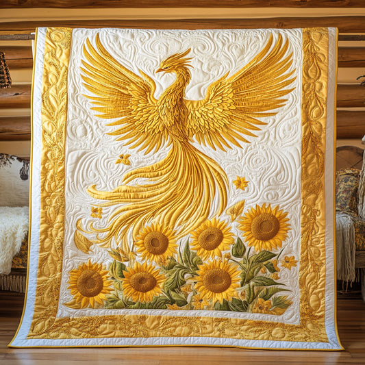 Gold Phoenix And Sunflower WY1507048CL Quilt
