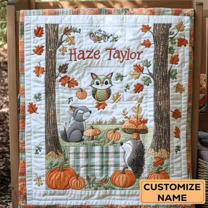 Golden Forest Retreat WN2107011CL Personalized Baby Quilt