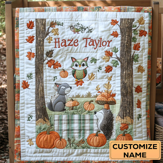 Golden Forest Retreat WN2107011CL Personalized Baby Quilt
