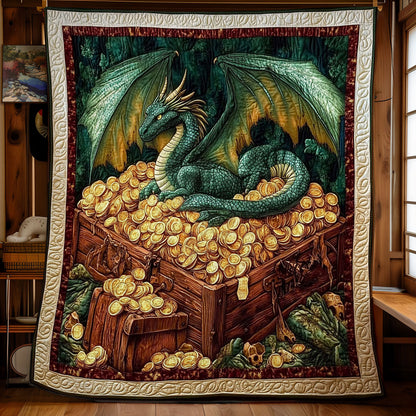 Green Dragon And Treasure WY1001163CL Quilt