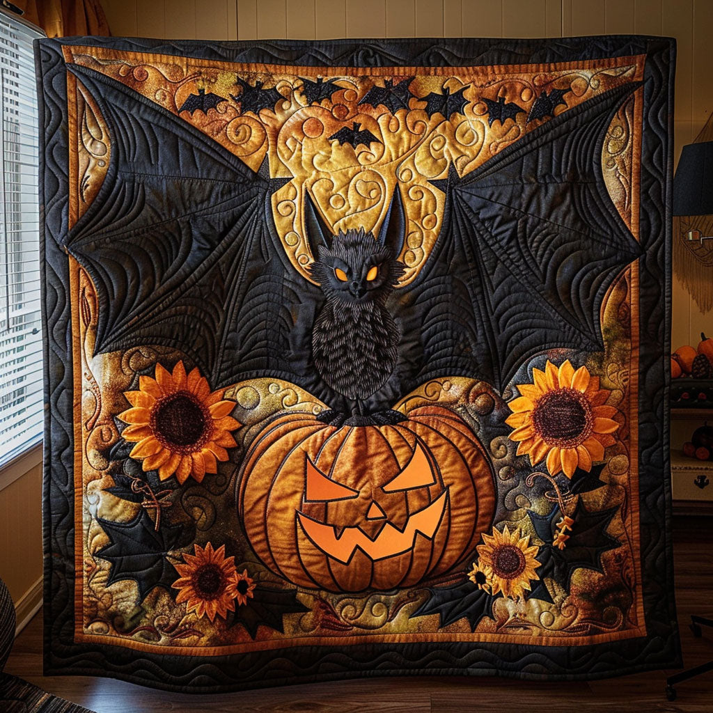 Halloween Bat And Sunflower WY1507055CL Quilt
