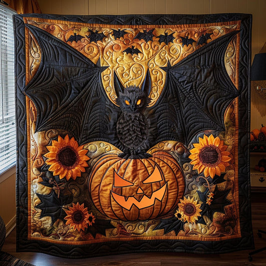 Halloween Bat And Sunflower WY1507055CL Quilt