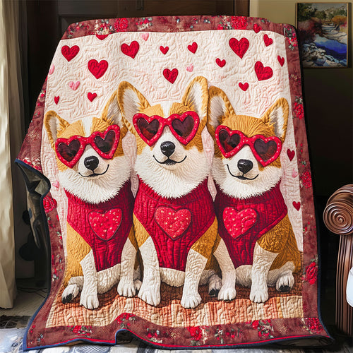 Heart Cute Corgi WY1001167CL Quilt