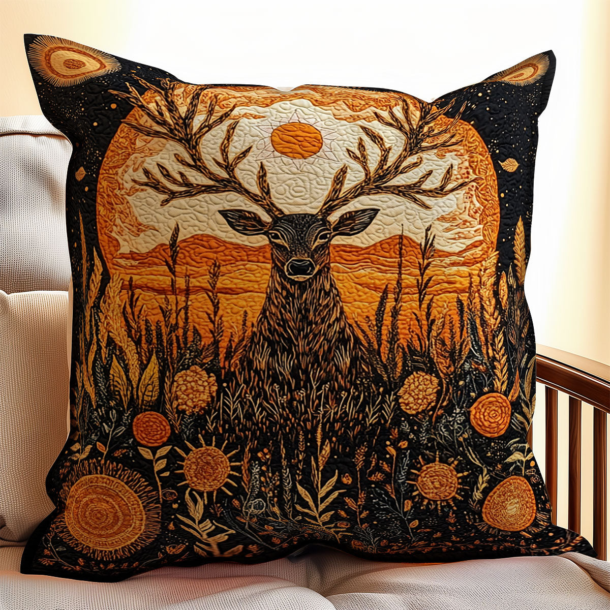 Heritage Deer WX1902054CL Quilt Pillow Case