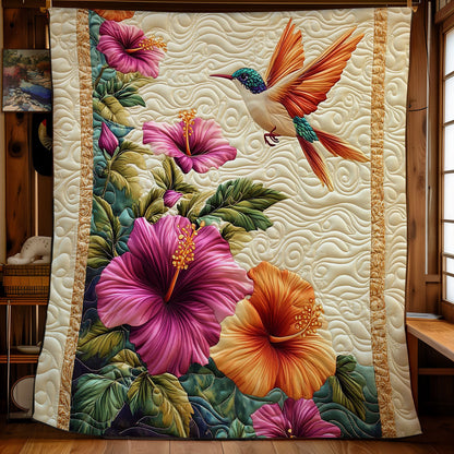 Hibicus And Hummingbird WY1001169CL Quilt