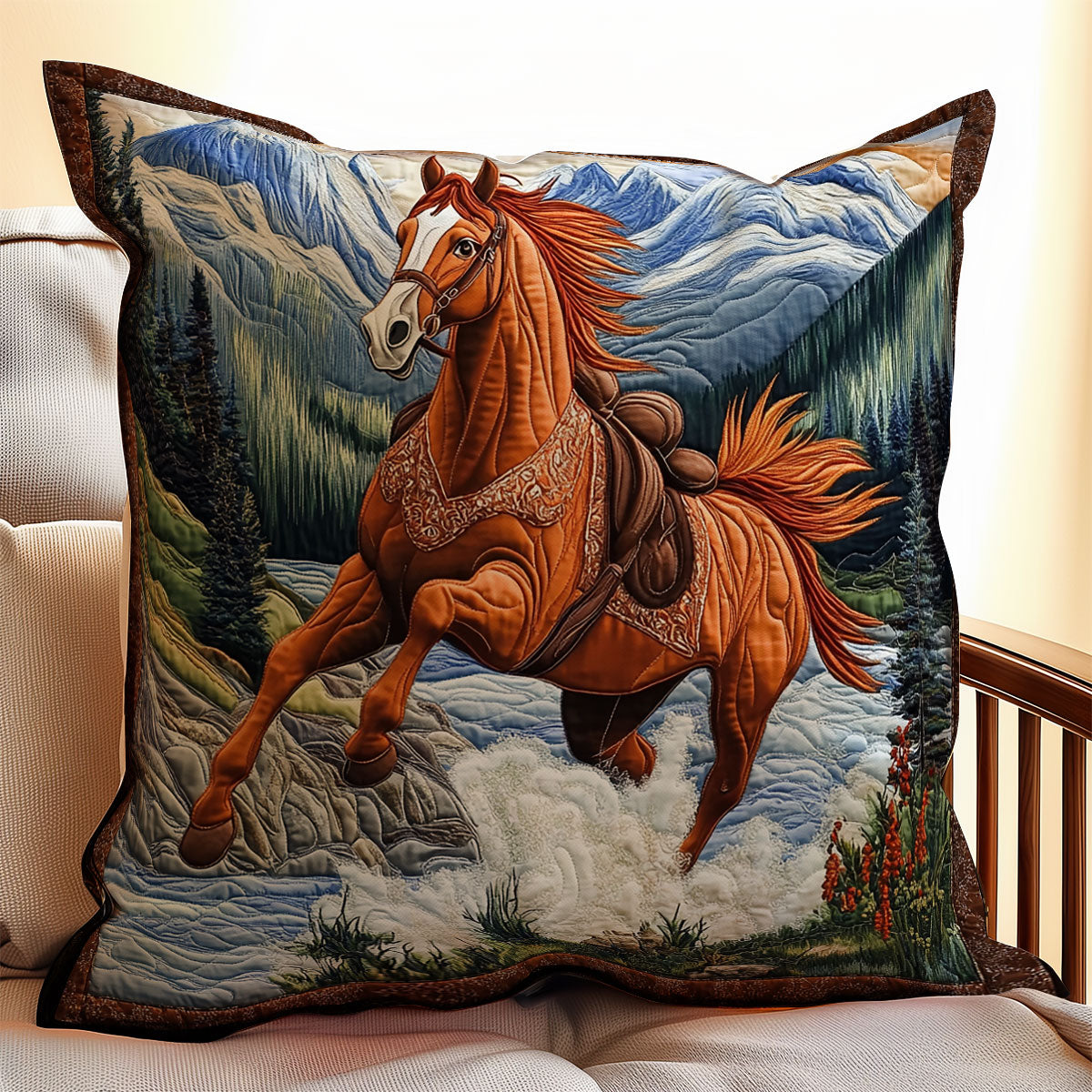 Horse WX0702112CL Quilt Pillow Case