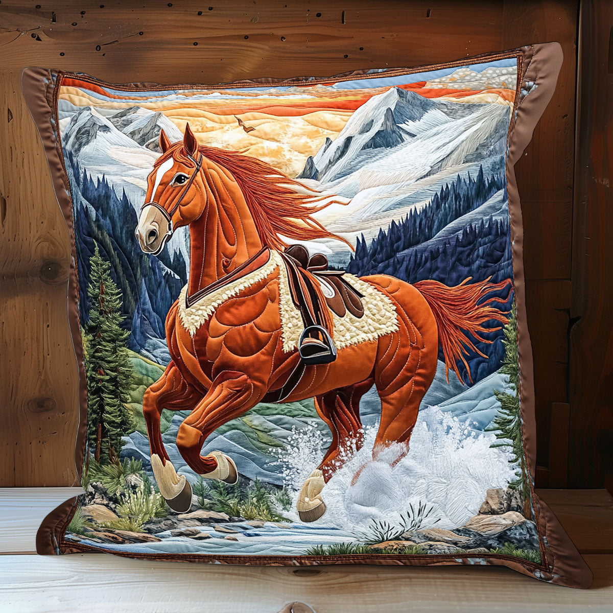 Horse WX0702154CL Quilt Pillow Case