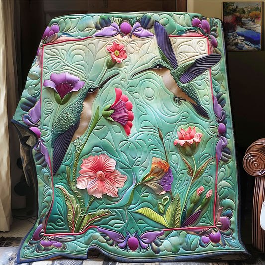 Hummingbird In Garden WY1001171CL Quilt