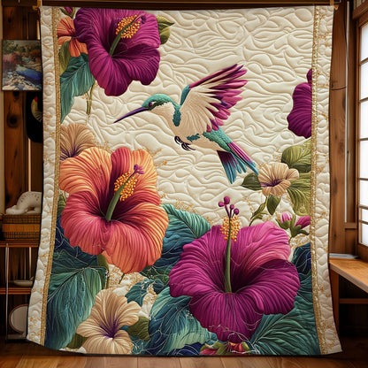 Hummingbird In Hibiscus WY1001172CL Quilt