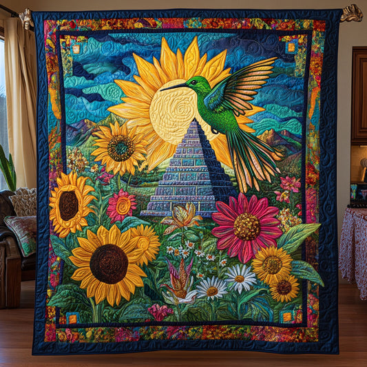 Hummingbird In Sunflower Pyramid WY1507061CL Quilt