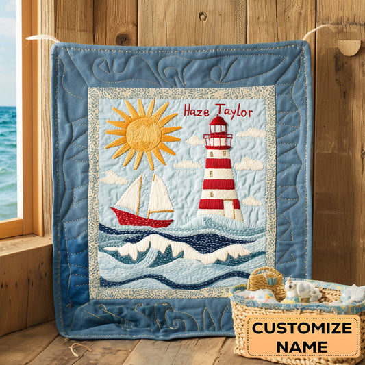 Lighthouse Dreams WN2107023CL Personalized Baby Quilt