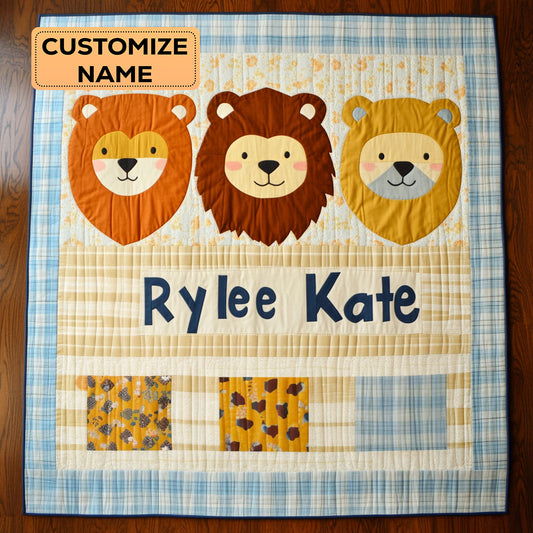 Little Roarers WJ1207005CL Personalized Baby Quilt
