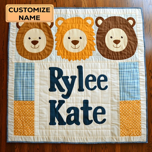 Little Roarers WJ1207006CL Personalized Baby Quilt