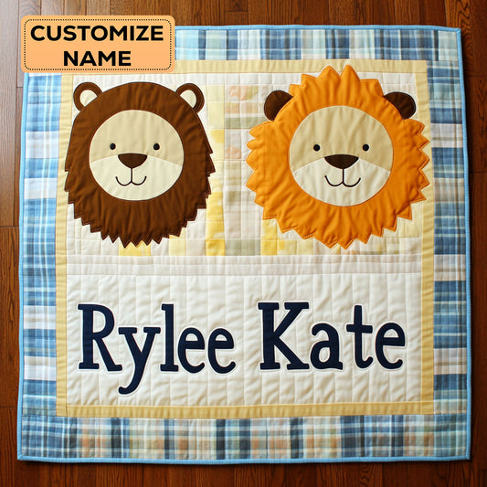 Little Roarers WJ1507002CL Personalized Baby Quilt