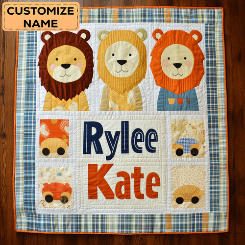 Little Roarers WJ1507003CL Personalized Baby Quilt