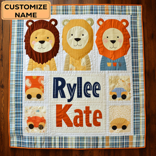 Little Roarers WJ1507003CL Personalized Baby Quilt