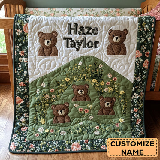 Little Bear's Dream WN2107024CL Personalized Baby Quilt