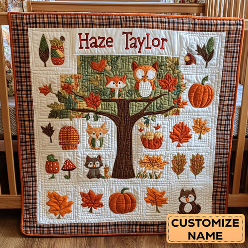 Little Forest Friends WN2107025CL Personalized Baby Quilt