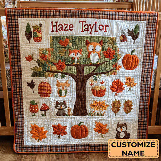 Little Forest Friends WN2107025CL Personalized Baby Quilt