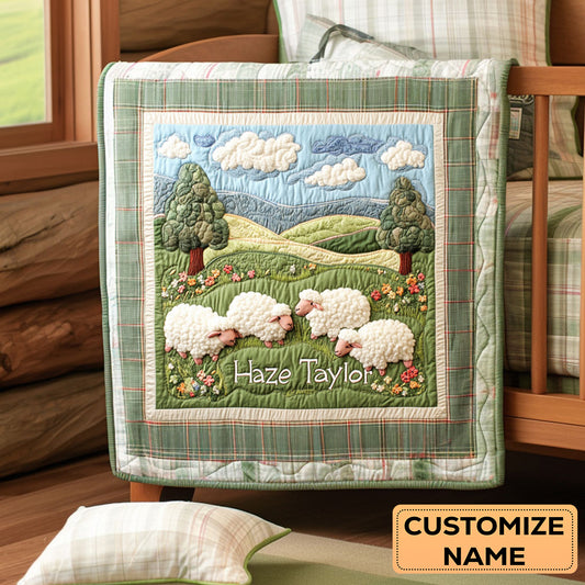 Little Lamb Lane WN2107026CL Personalized Baby Quilt