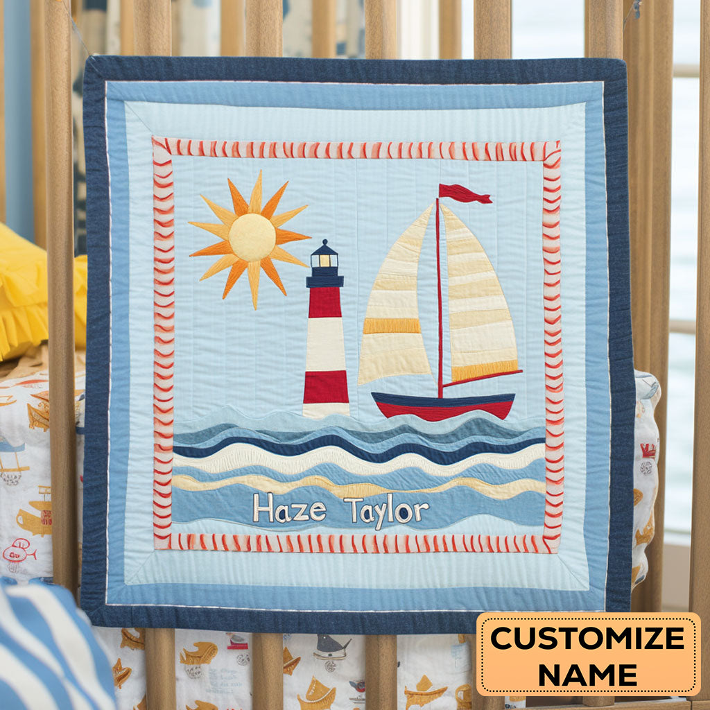 Little Lighthouse WN2107027CL Personalized Baby Quilt
