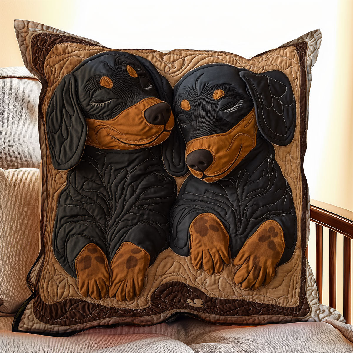 Lovely Dachshund WX1902061CL Quilt Pillow Case