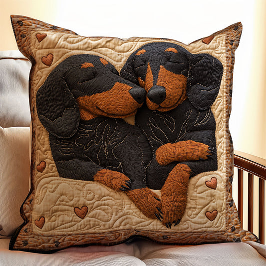 Lovely Dachshund WX1902063CL Quilt Pillow Case