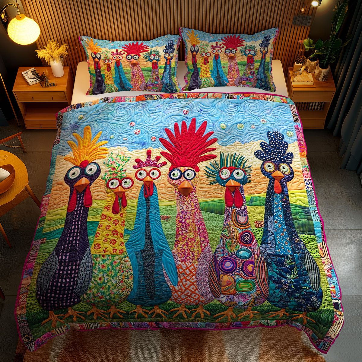 Quirky Chicken Funny WN2502073CL Duvet Cover Set