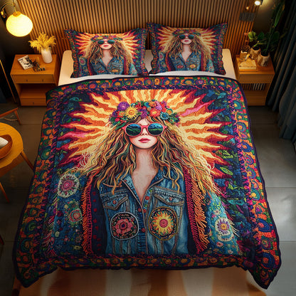 Radiant Hippie Girl WN1102074CL Duvet Cover Set