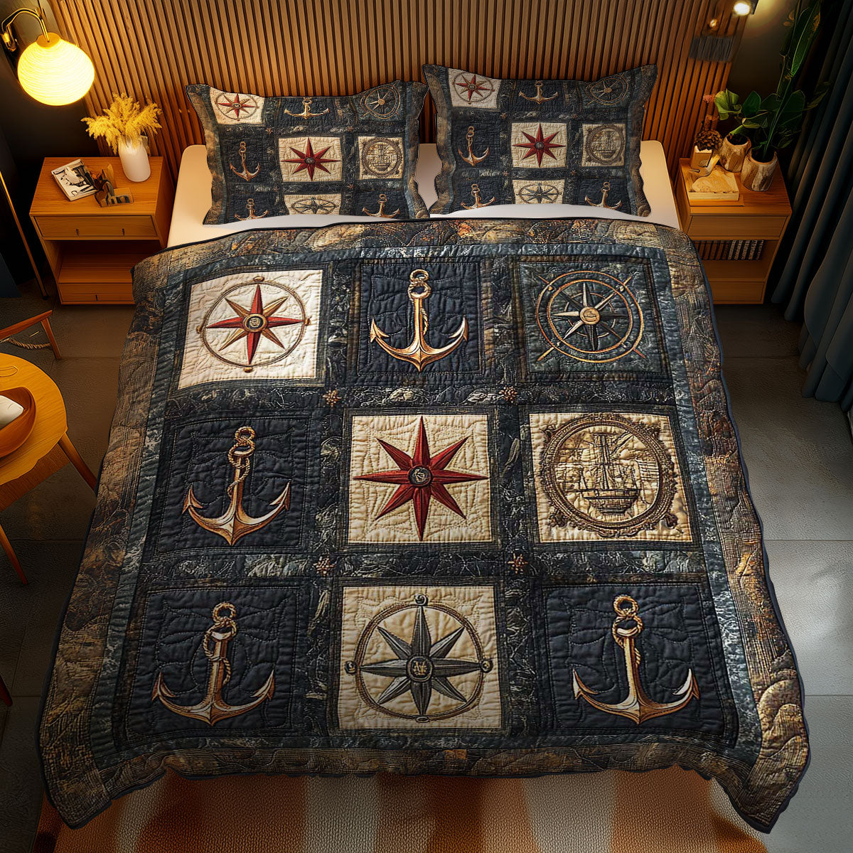 Seafarer’s Compass WN0602087CL Duvet Cover Set