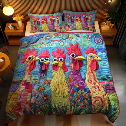 Zany Chicken Funny WN2502084CL Duvet Cover Set