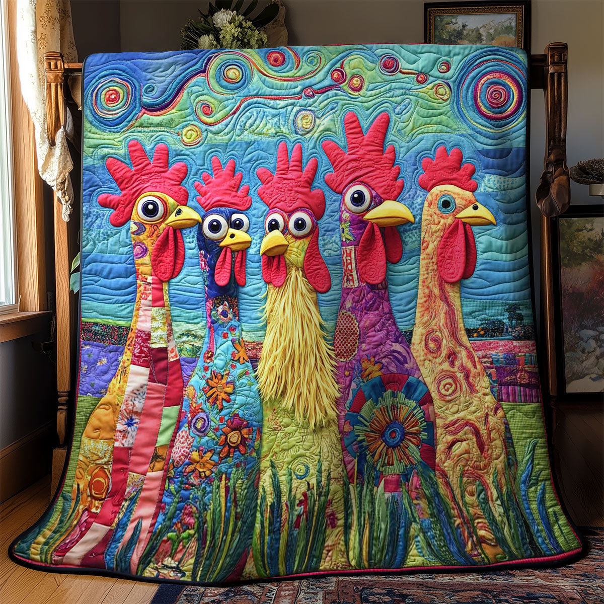 Zany Chicken Funny WN2502056CL Quilt