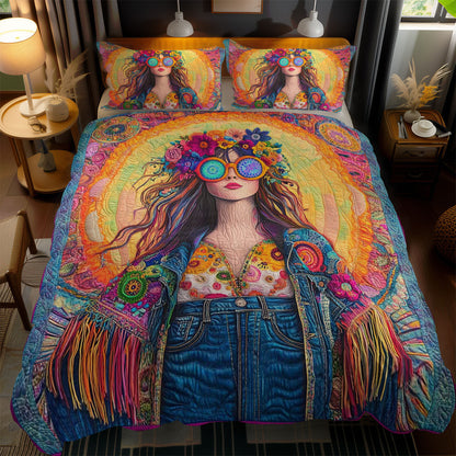 Peace And Love Hippie Girl WN1102069CL Duvet Cover Set